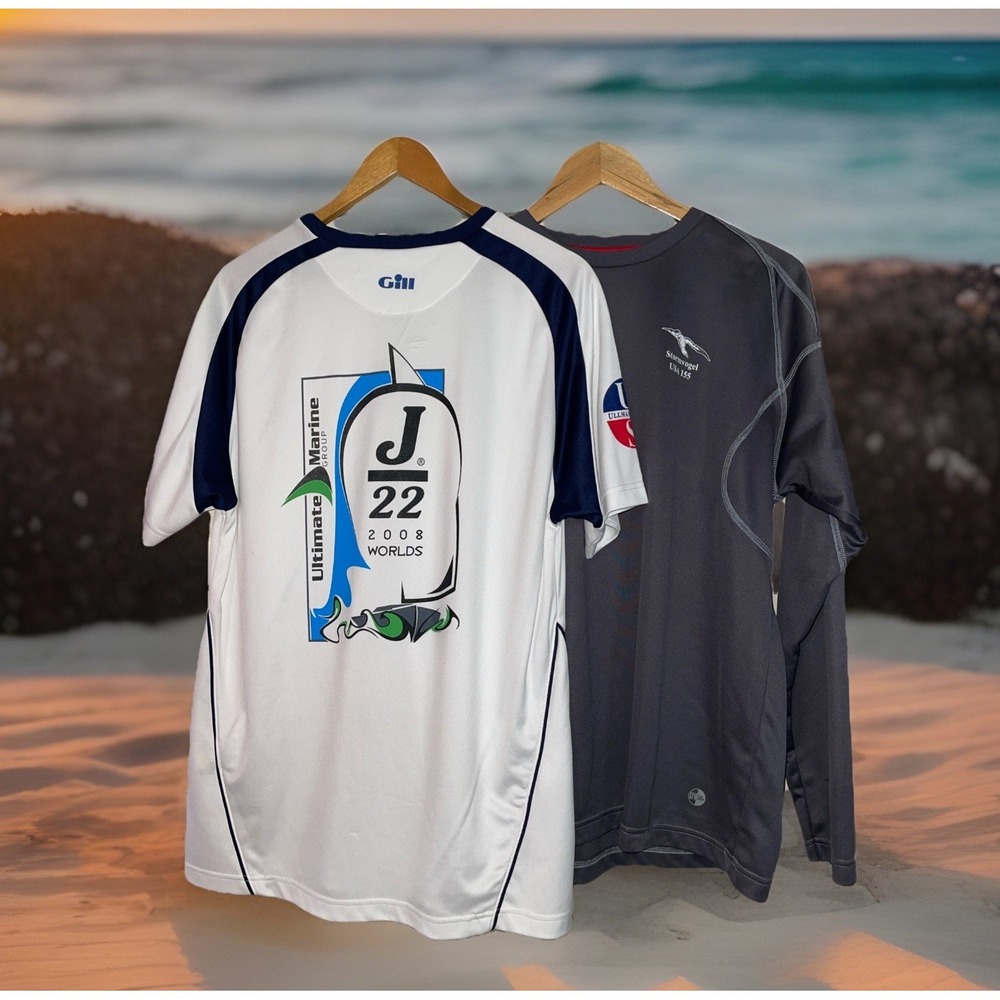 Gill Rochester Yacht Club Stormvogel USA 155 Shirt Men L Lot Of Two Ullman Sails